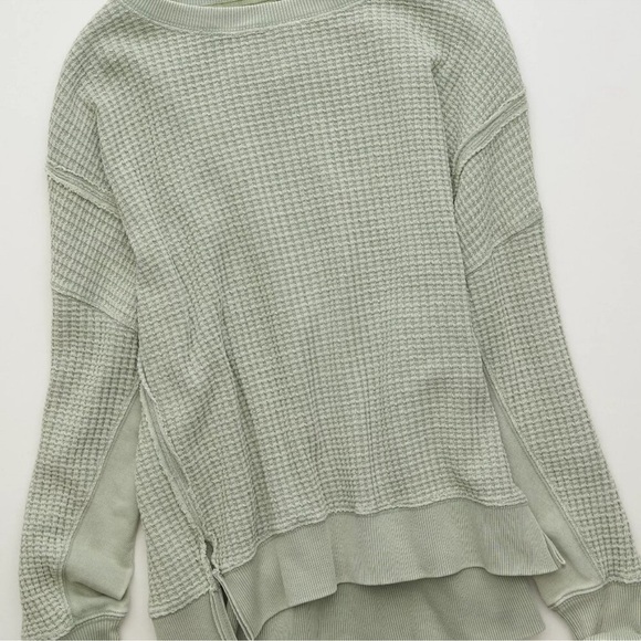 AE Big Hug Waffle Crew Neck Sweatshirt - Picture 9 of 15